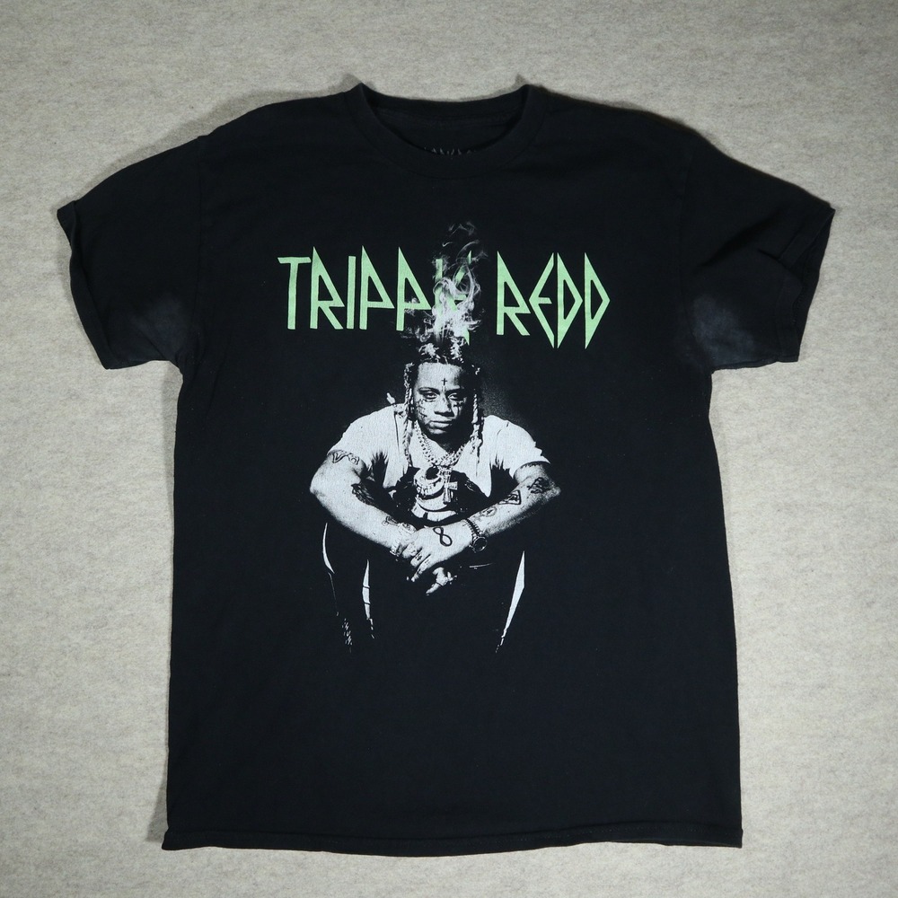 Trippie Redd Graphic T-Shirt Mens Medium Black Cotton Y2K Streetwear Grunge Tee